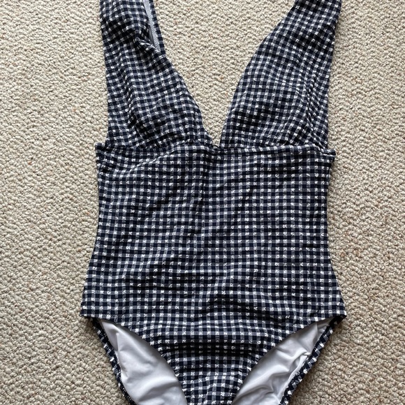 Brand New J.Crew V-neck One Piece in Gingham - Picture 7 of 10